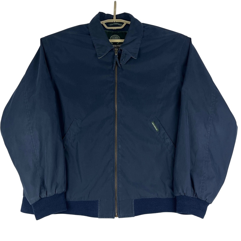 Weatherproof Golf Jacket Mens Small (S) Navy Blue Microfiber Full‎ Zip Bomber